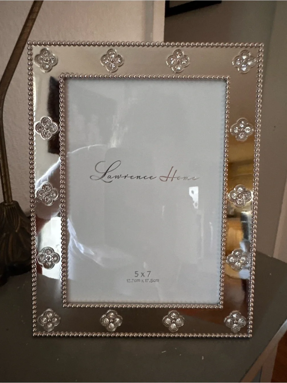 Lawrence Home Silver Beaded Floral 5x7 Picture Frame